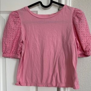 Chic Pink Puff Sleeve Blouse